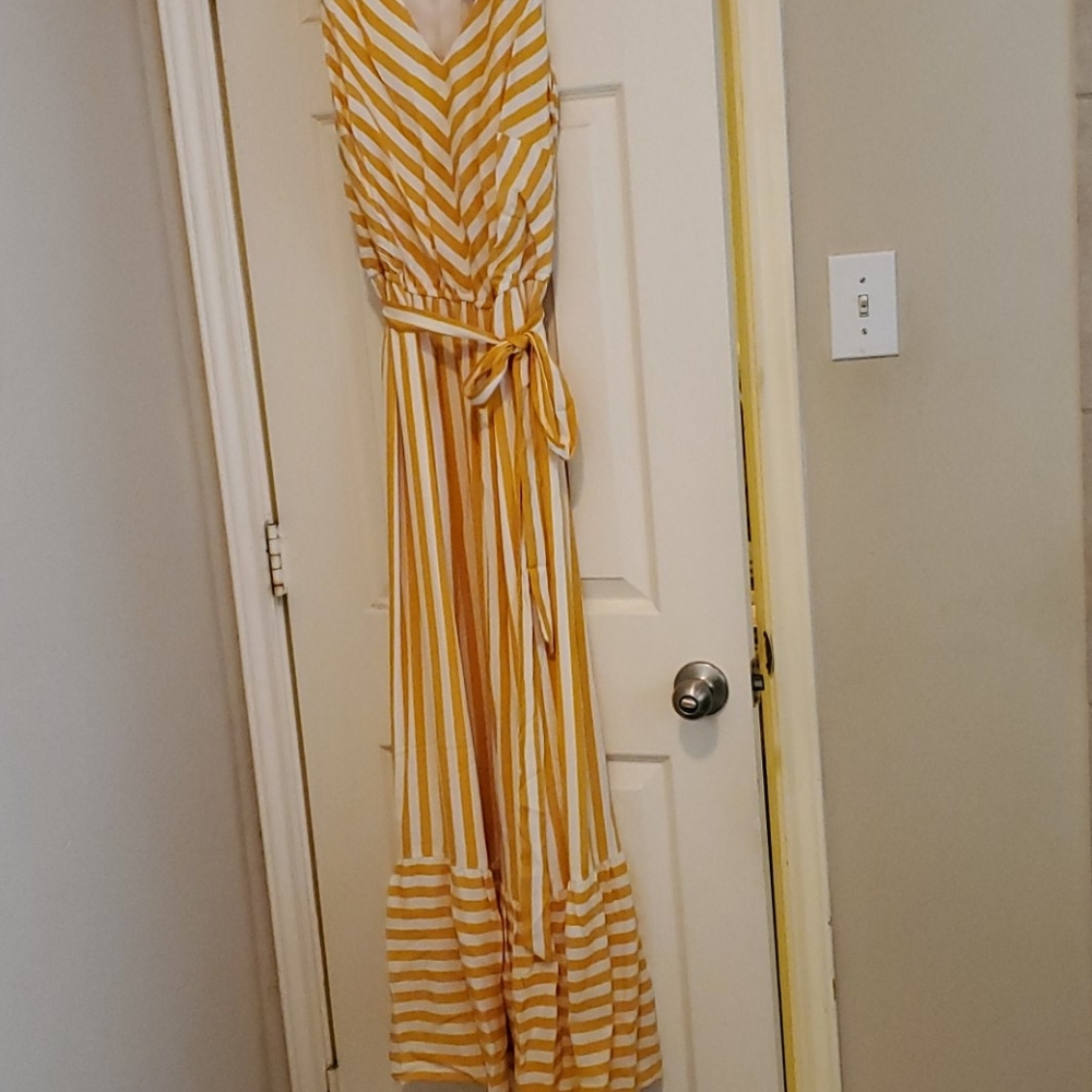 NWT Women's LOFT Plus Striped Maxi dress sz 18